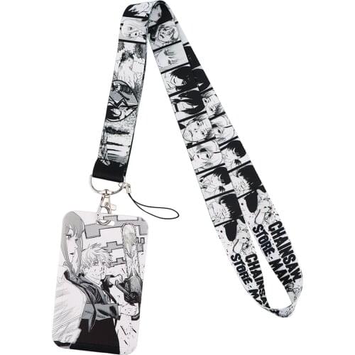PF1191 Japanese Anime Manga Chainsaw Man Lanyard for Key Neck Strap Card ID Badge Holder Key Chain Key Holder Keyrings