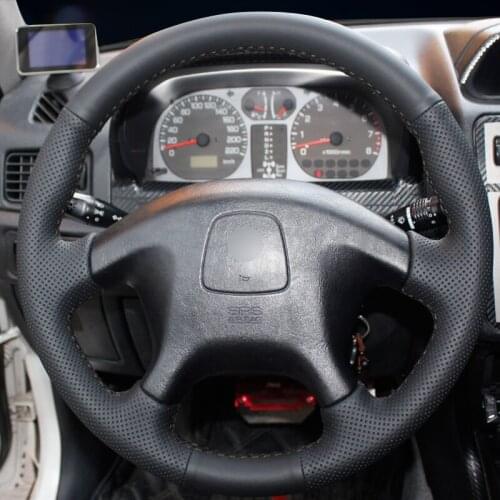 Black Artificial Leather Car Steering Wheel Cover for Mitsubishi Pajero Old Mitsubishi Pajero Sport