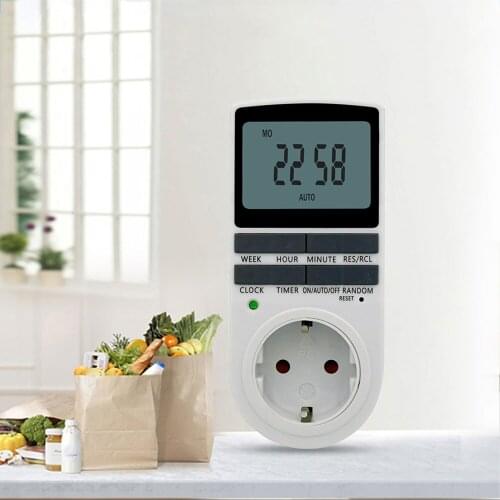 Electronic Digital Timer Switch 7 Day 12/24 Hour EU US Plug Programmable Thermoregulator Relay Timer Outlets Plug Socket