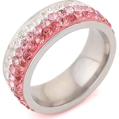 Christmas gift Czech crystal rings for women and girl High Quality stainless steel ring accessories jewelry Wholesale