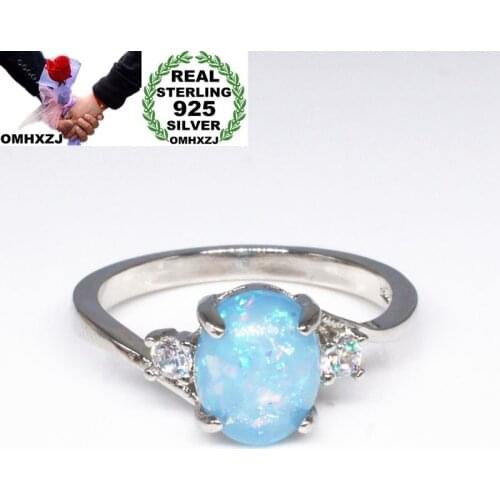 OMHXZJ Wholesale European Fashion Woman Girl Party Wedding Gift 5 Colors Silver White 925 Sterling Silver Ring RR135