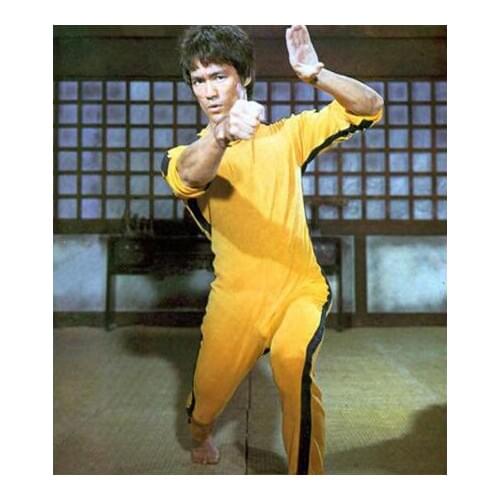 Kid and Adults Bruce Lee Rompers Yellow Wushu Uniforms Kung Fu Set Wu Shu Clothing Chinese Costume for Men Martial Arts Sets