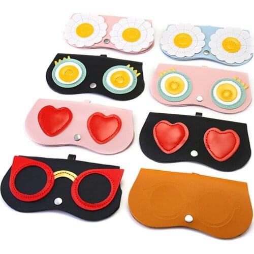 Fashion Sunglasses Holder PU Leather Eyeglasses Case Cute Designer Eyewear Container Case Hanging Hook Oculos Box for Women