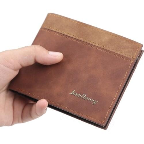 Men Wallets Fashion Desigh Exposure Card Holder Men PU Leather Purse Solid Coin Pocket High Quality Multifunction Male Purse
