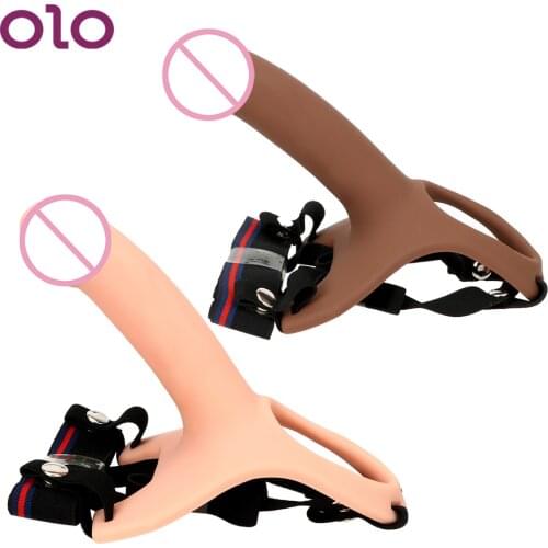 OLO Male Strap On Dildo Wearing Panties Silicone Dildo Male Masturbation Realistic Penis Sex Toys for Men Gay Adult Sex Toys