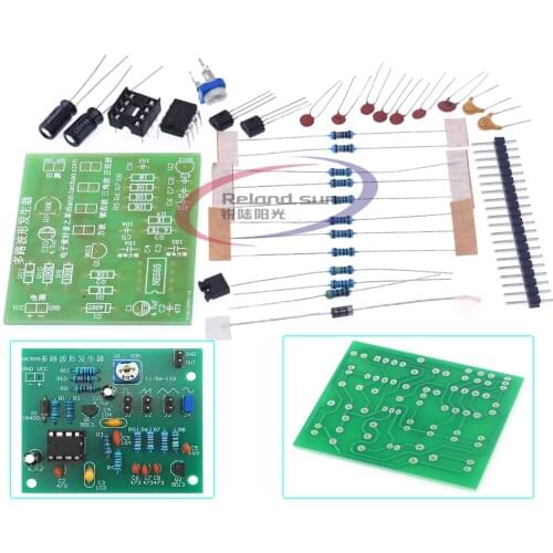 DIY Kits NE555 Multi-channel Waveform Generator Suite Sine Triangle Square Wave Electronic Training Kit