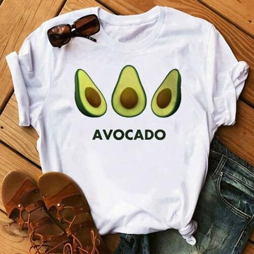 New Fashion Harajuku Avocado T Shirts Casual 90s Grunge Ulzzang Femme Clothes Graphic Tshirt Kawaii Women T-shirts Tees