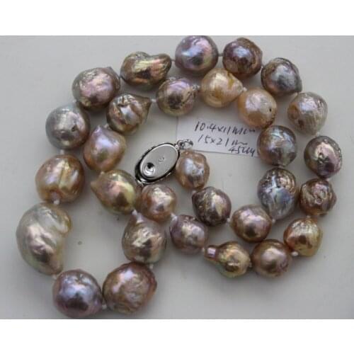 Natural freshwater 13-18MM KASUMI PEARL NECKLACE 45CM STERLING SILVER