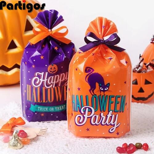 20/40pcs Halloween Candy Bags Trick or Treat Kids Gift Cute Gift Bag Pumpkin Bat Candy Boxes Happy Halloween Party Decoration