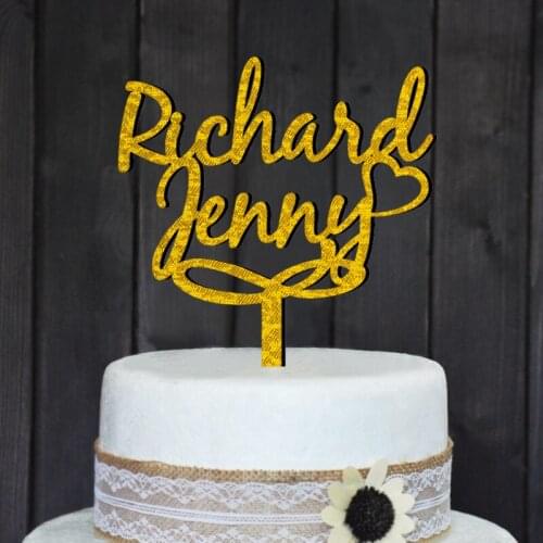 Personalized wedding cake topper, Acrylic Custom names cake topper, Custom couple names, Wedding Party Decoration