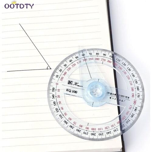 Plastic 360 Degree Protractor Ruler Angle Finder Swing Arm School Office Tool-TwTh