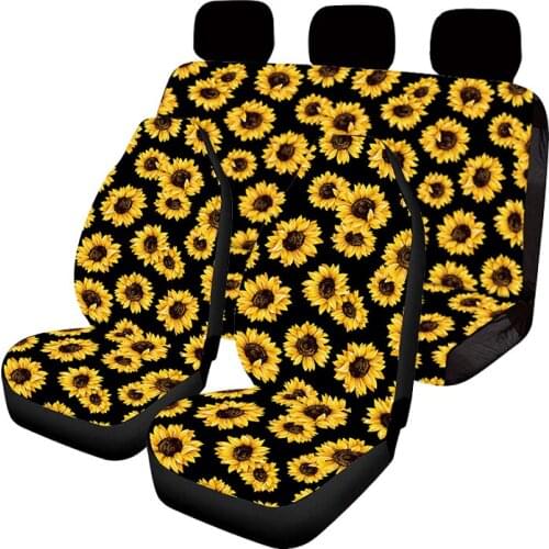 Suitable for u design sunflower printing front seat cover 7 pieces, car seat cover, car cushion cover, suitable for most cars, c