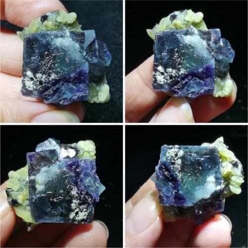 Natural rare purple fluorite cluster minerals teaching specimen stone and CRYSTAL HEALING CRYSTAL QUARTZ GEM home decoration