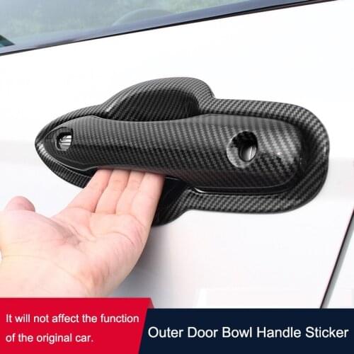 QHCP Car External Door Handle Cover Door Bowl Decorative Sticker Trims For Toyota Camry 2018 2019 2020 2021 Exterior Accessories