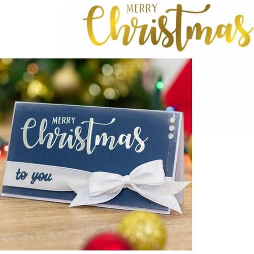 Merry Christmas Hot Foil Plate Glimmer Decorative Phrase for DIY Scrapbooking Embossing Crafts Cards Decoration New 2019