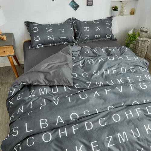 Grey Bedding Set Flower including Flat Sheets Adult Children Bed Linen Pillowcase Duvet Quilt Cover Set Home Textiles