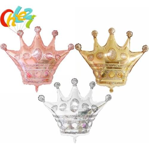 50pcs Large Crown Foil Balloons Rose Gold silver Helium balloon Wedding birthday party decoration adult shower Globos Kids toys