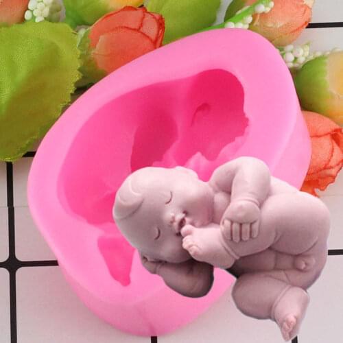 3D Sleep Baby Handmade Soap Mold Chocolate Cake Decorating Tools DIY Cookies Fondant Silicone Mold Silicone Mould