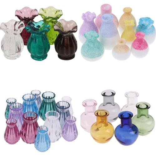 Cute Dollhouse Mini Ceramic Porcelain Vase Accessories Doll House Miniatures 1:12 Accessories Decorative Miniature