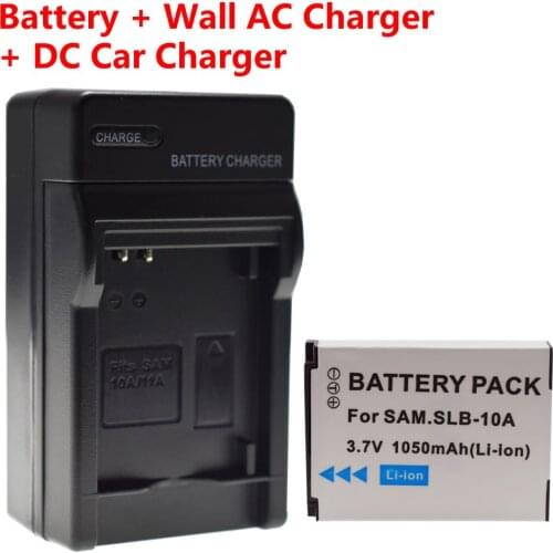 SLB-10A Battery + Home&Car Charger for Samsung WB850 WB690 WB700 WB710 F SL720 SL502 ES57
