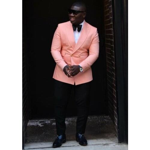 Custom Made Groomsmen Groom Tuxedos Peak Lapel Men Suits 2 Pieces Wedding Best Man Bridegroom ( Jacket+Pants+Tie ) C606