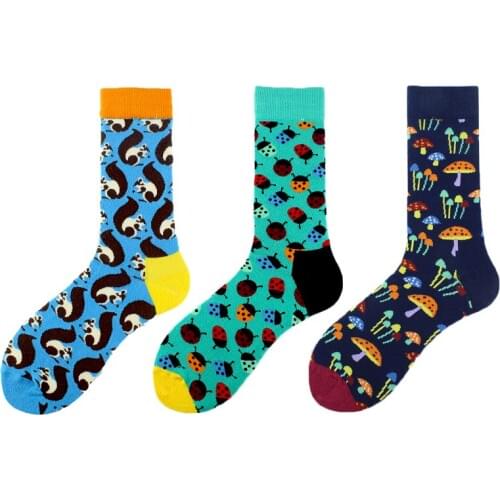 [SOPLCAALCK]Wedding Happy Funny Socks Men Combed Cotton Big Size Creative Men Socks Skarpetki Calcetines Hombre Divertido Sokken