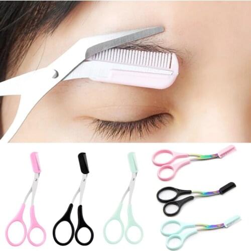 Eyebrow Trimmer Makeup Hair Scissors Beauty Eyebrow Facial Nose Hair Razor Grooming Stainless Steel Curved Craft Tools