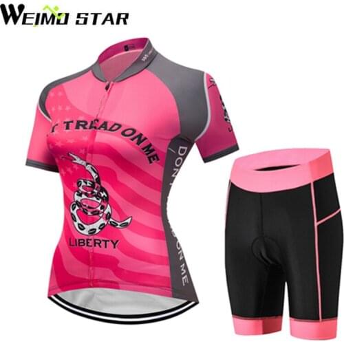 WEIMOSTAR Womens Team Pro Short Sleeve Breathable MTB Bike Clothing Bicycle Clothing Ropa Ciclismo Polyester Cycling Jersey Set