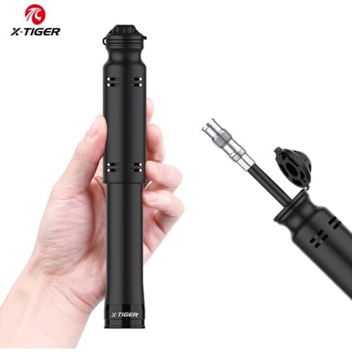 X-TIGER Bike Pump 110Psi Aluminum Portable MTB Bicycle Inflator For AV/FV Mini Schrader Presta Valve Hand Ball Toy Tire Air Pump