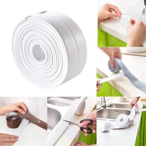 Protection Bumper Strips Bathroom Mosaic PVC Wall Sticker DIY Kitchen Tape Anti-moisture Self Adhesive Home Decortaion