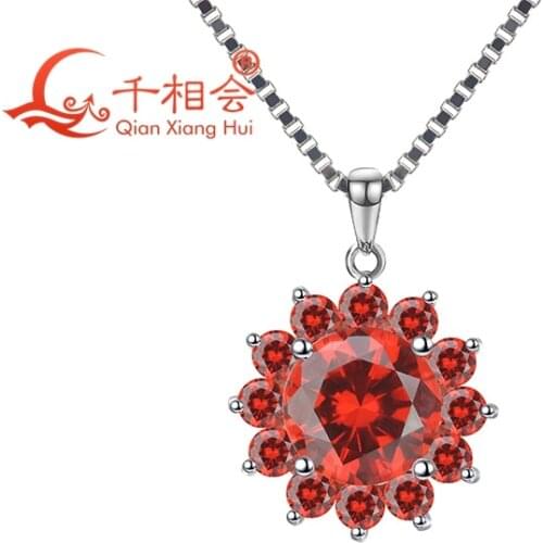 12 birthstones birthday stone 8mm cz stone flower shape pendant with 925 silver for necklace