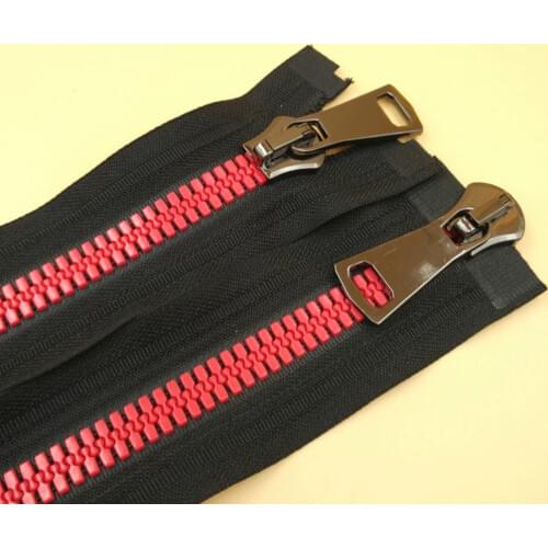 15# Extra Big Size Plastic Resin Double Sliders Opening Zipper 85cm 2pcs DIY Bags Outdoor Engineering Jacket Clothes Accessories