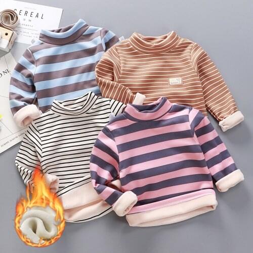 2020 Autumn Winter Clothes Childrens Sweater Turtleneck Warm Fleece Cardigan for Kids Baby Girls Boys Pullover Shirt 1-12 years