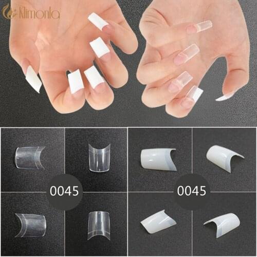 500PCS Fake Nail Art Tips Half Cover Coffin Short Packaging Artificial Kiss Display Clear Acrylic French Manicure Accessories