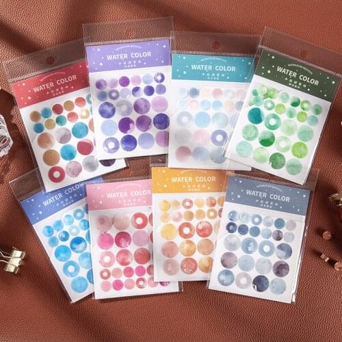 8packs/LOT institute of watercolor series stationery sticker Creative decoration DIY PET sticker