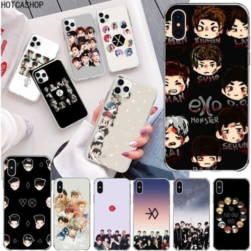 Kpop EXO Phone Case for iphone 12 pro max mini 11 pro XS MAX 8 7 6 6S Plus X 5S SE 2020 XR cover