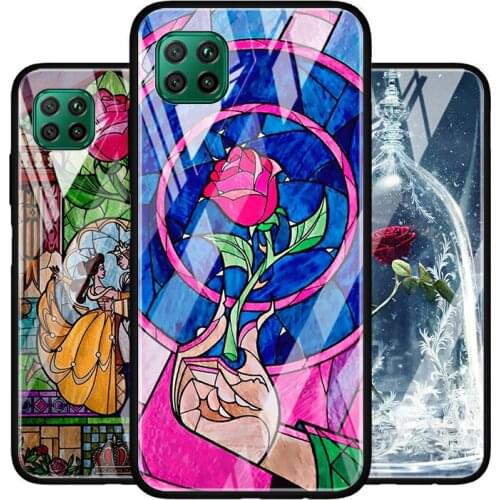 Beauty And The Beast Tempered Glass Cover For Huawei P40 P30 P20 P10 P Smart Z Pro Plus Lite 2020 2021 Phone Case