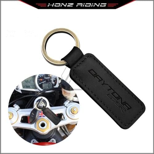 For Triumph Daytona 675 675R Keyring Motorcycle Cowhide Keychain Key Ring
