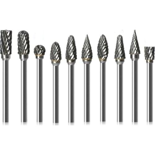 3x6mm Tungsten Steel Carbide Burr Cutter Rotary Tool Burr Double Diamond Cut Rotary Polishing Tools Wood Metal Polishing