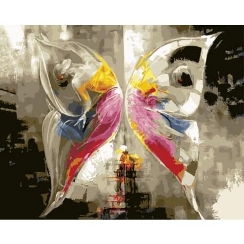 Frameless picture oil painting by numbers wall decor diy painting on canvas for home decor 4050 buttery dance