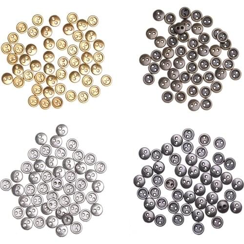 50Pcs 3/4/5/6mm Mini Metal Buttons for DIY Doll Clothes Cute Ultra-small Round Buckles Handmade Doll Clothing Sewing Accessories