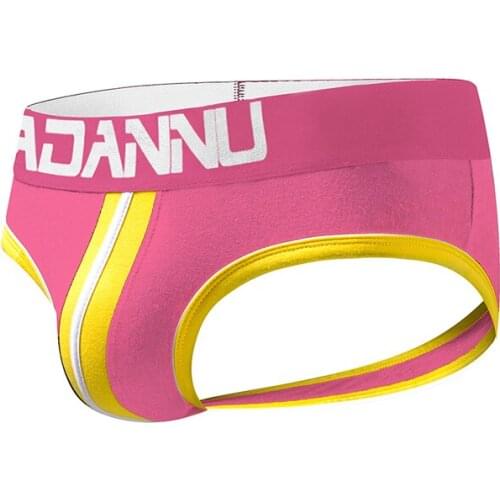 2020 ADANNU Brand Mens Sexy Thongs briefs Double D G-string Thong Gay Underwear Male Jockstraps Gay Jocks cotton hit color