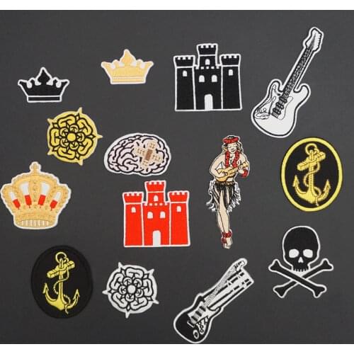 Peace Guitar Hippie Guitar Music Lovers Patch Embroidered Iron On Patches Sew On Patches Embroidery Applique