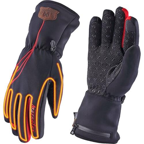 Autumn Winter Motorcycle Gloves Heated Guantes Moto Touch Screen Battery Powered Waterproof Motorbike Racing Riding Gloves Men