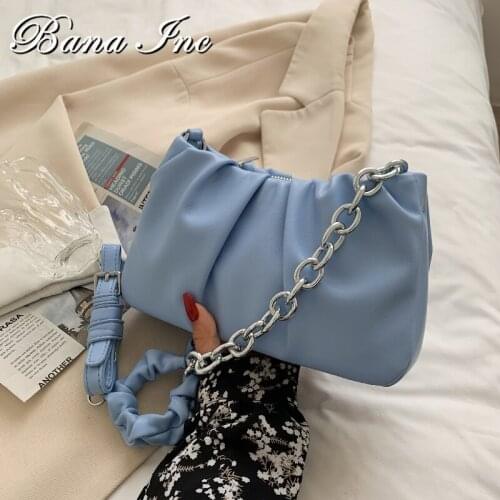 Casual Chain Cloud Shoulder Crossbody Bags for Women 2021 Designer High Quality Soft Leather Luxury Messenger Bag Sac Epaule