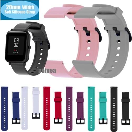 Fashion Silicone Watch Strap Band For Huami Amazfit Bip Lite S U For Huami GTS2 Replacement Sports Bracelet 20mm Wrist strap