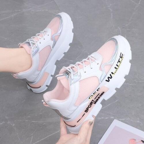 Net red dad shoes women ins trendy shoes summer new mesh breathable running sneakers Lace Up Students Shoes Zapatos De Mujer