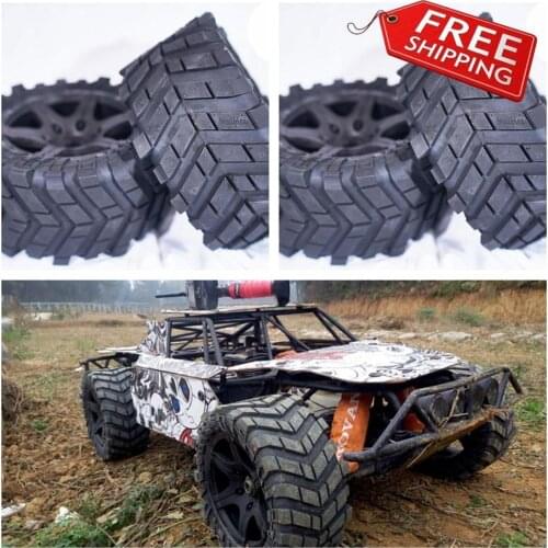 MADMAX Broadened Wheels Waterproof Wear-Resistant Tire for LOSI 5IVE-T HPI BAJA RC Monster truck 2 Front & 2 Rear 220X105MM