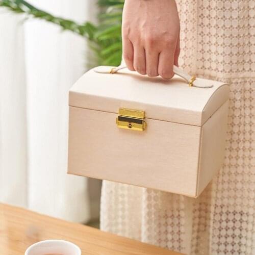 1pc Drawer Type Jewelry Box High Capacity Pu Leather Necklace Jewelry Travel Bracelets Rings Earrings Case Casket Box N4U1