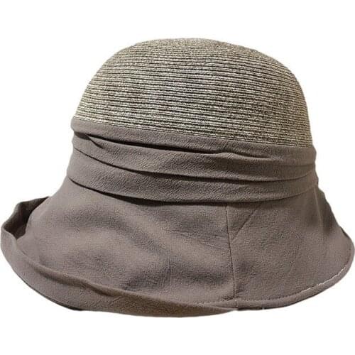 Hat Folding Literary Sunshade Raffia Hat Female Summer New Retro Wild Sunscreen Travel Leisure Flanging Fisherman
